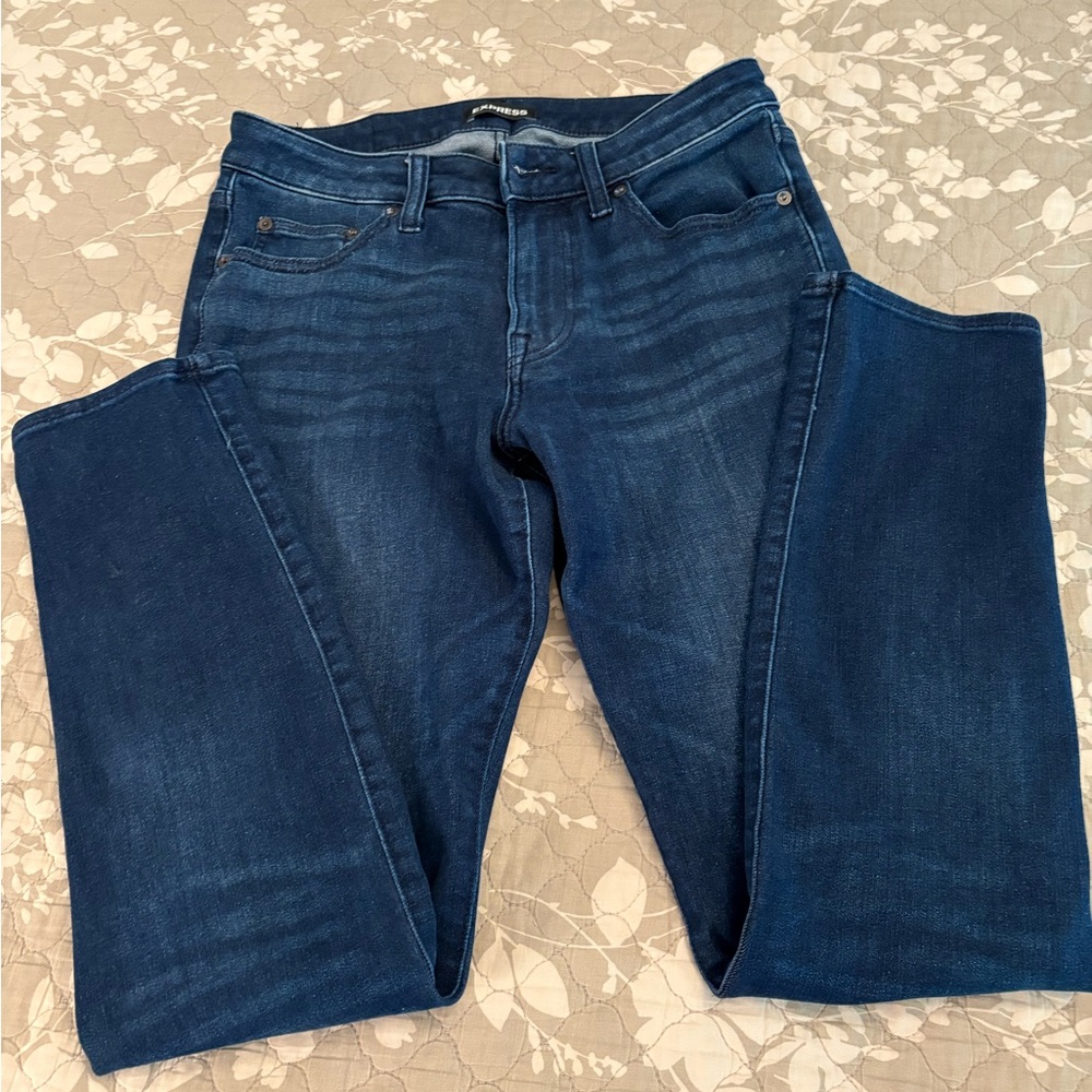Express Dark Wash Mid-Rise 90s Cut Slim Jeans Sz 28x32